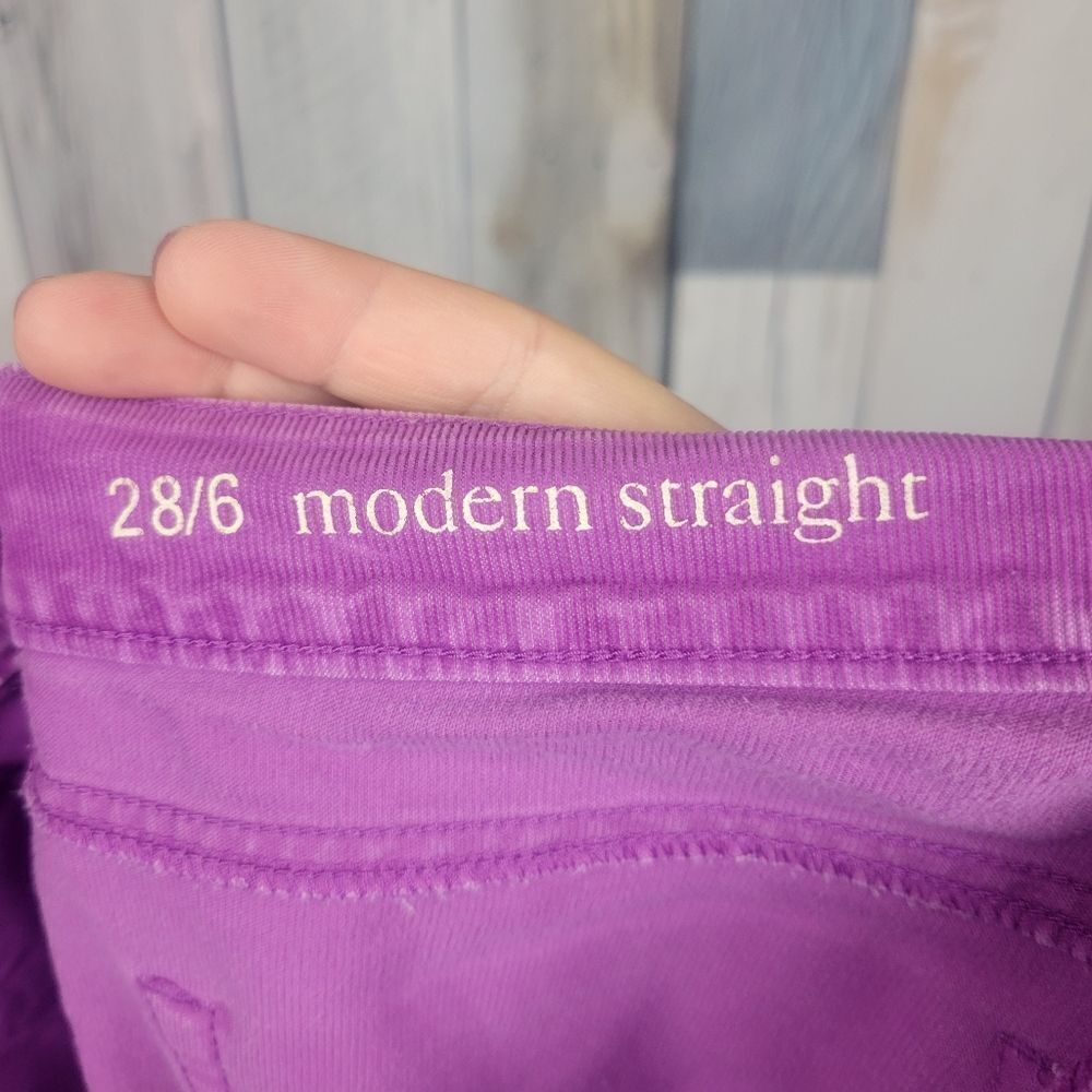 Ann Taylor Loft Purple Corduroy Pants Modern Straight Size 28/6 - Picture 7 of 7